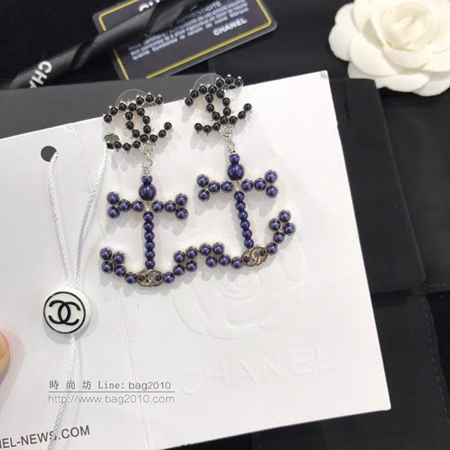 chanel耳環 潮海軍風 船錨耳釘 原單品質 S925銀針 耳環  gzsc1480